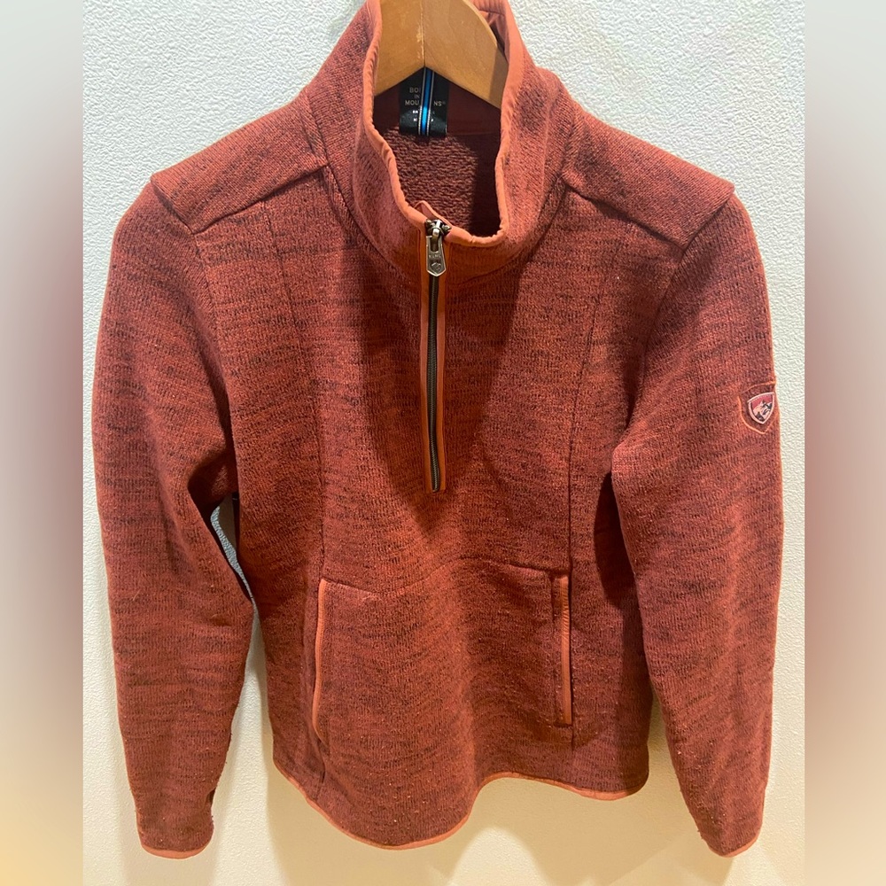 Kuhl Jacket Women's Small Fleece Pullover 1/2 Zip Acrylic Blend Red